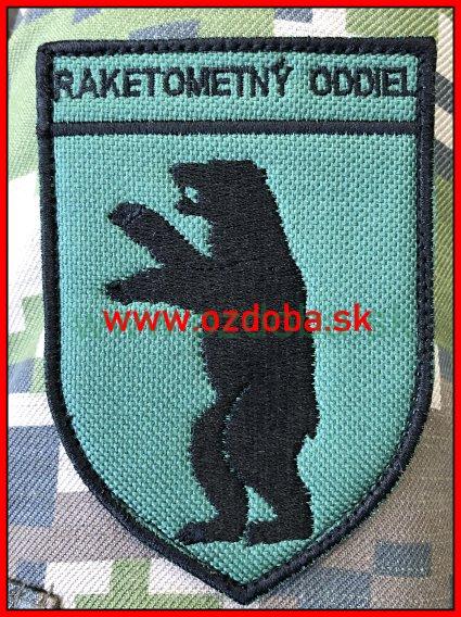 Znak raketometný oddiel ROŽŇAVA zelený