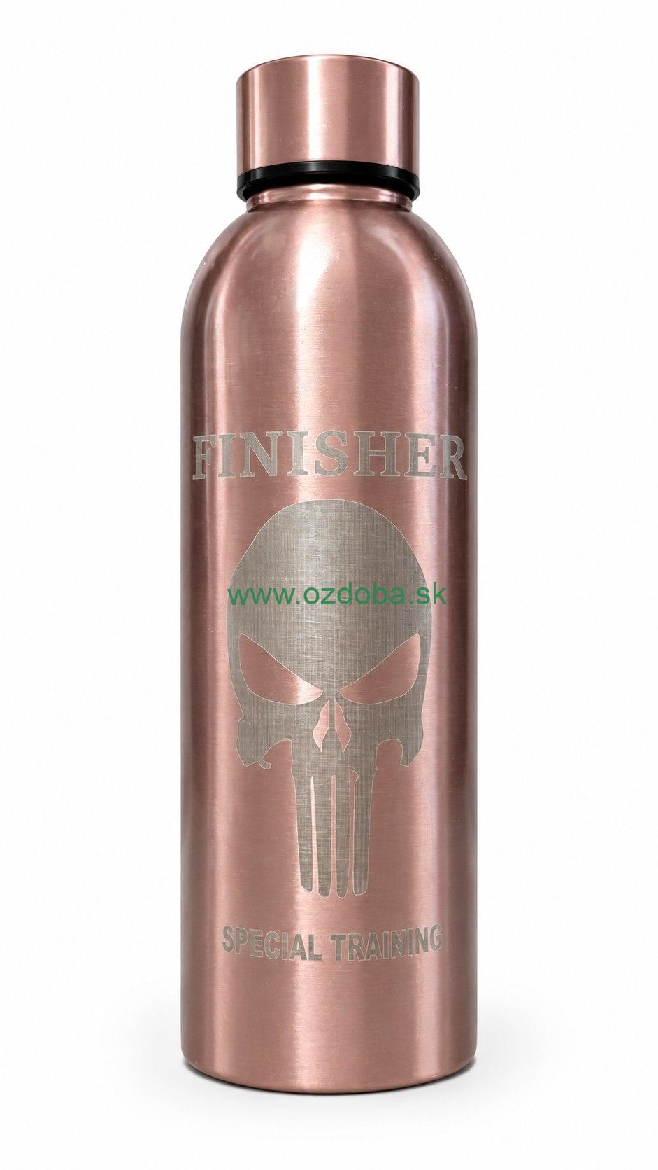 Plechová fľaša FINISHER - 500ml (zelená Lebka)